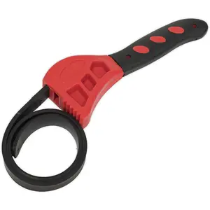 150mm Adjustable Strap Wrench - Soft Grip Handle - Oil Filter Removal Strap