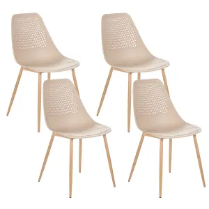 Set of 4 Chairs HAZELTON Beige