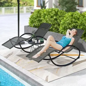 Costway Zero Gravity Rocking Lounge Chair Outdoor Rocking Chaise Lounge