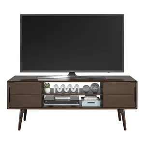 Brittany TV-Stand with 2 Sliding Doors Walnut look