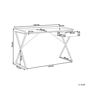 Home Office Desk with Storage Dark Wood NOXON