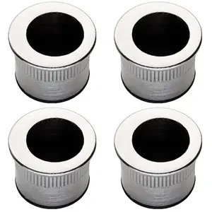 4 PACK - Small Recessed Sliding Door Flush Pull - 29mm Round 23mm Depth Satin Chrome