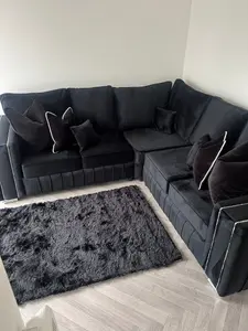 Layla Corner - Black Fullback Sofas