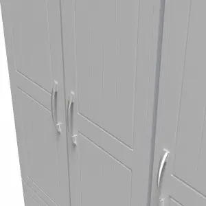 Whitby Triple Wardrobe in Grey Ash & Oak (Ready Assembled)