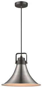 Luminosa Spring Dome Ceiling Pendant Satin Nickel, E27