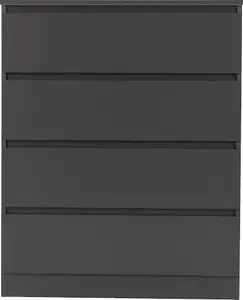 Malvern 4 Drawer Chest Grey Recessed Handles Metal Runners