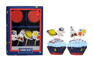 Essentials by Premier Rocket Cupcake Cases And Toppers Set