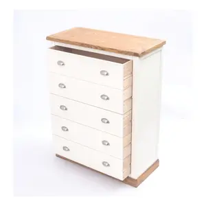 Tropea 5 Drawer Chest of Drawers Chrome Cup Handle