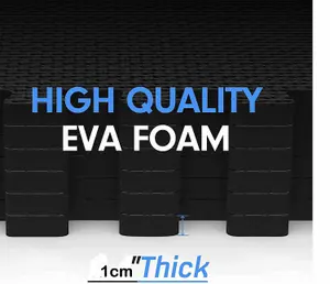 Pack of 8 Interlocking Gym Floor Mat Tiles Soft Smooth EVA Foam Yoga Kids Play 60 x 60cm BLACK