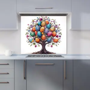 A Magical Easter Egg Tree Premium Glass Kitchen Splashback W600mm x H650mm