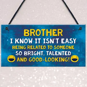 Funny Brother Plaque Birthday Christmas Gift For Brother Hanging Plaque Gift For Him