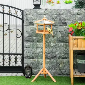 PawHut Garden and Backyard Bird Feeder Coop Table Station