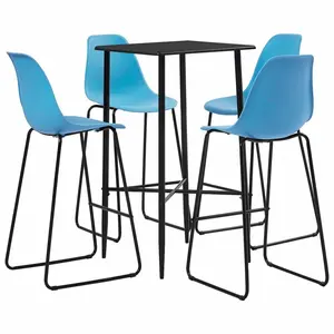 4 - Person Dining Set Black / Blue