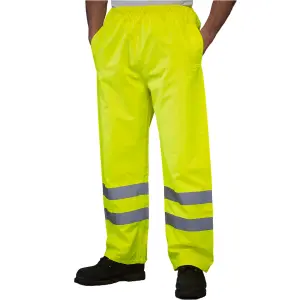 Yoko Unisex Adult Waterproof Hi-Vis Over Trousers Yellow (S)