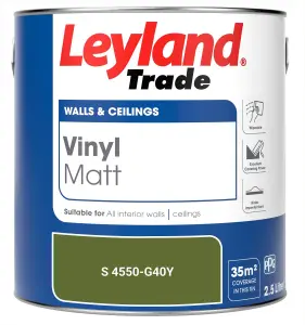 Leyland Trade Vinyl Matt Walls & Ceilings Emulsion Paint (S 4550-G40Y) 2.5L