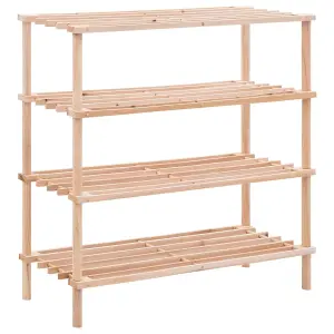 Berkfield 4-Tier Shoe Rack Solid Fir Wood