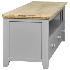 Florence Dove Grey TV Stand with 3 Drawers and Shelf