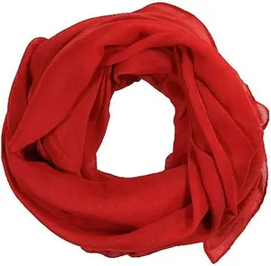 Women Scarves Plain Lightweight All Seasons Shawl (Red)