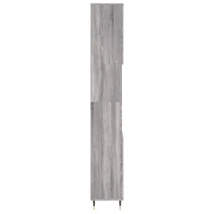 Berkfield Bathroom Cabinet Grey Sonoma 30x30x190 cm Engineered Wood