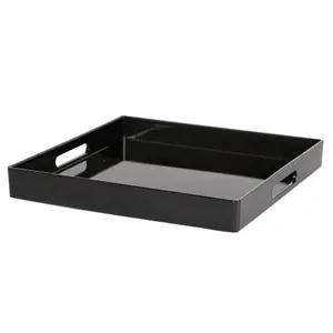 Argon Tableware - Square Serving Trays - 33cm - Black - Pack of 6