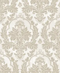 Galerie Cottage Chic Beige Large Damask Wallpaper Roll