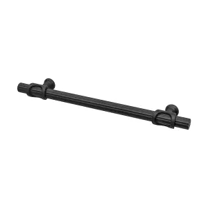 DecorAndDecor - SIENNA Matt Black Striped T-Bar Kitchen Cabinet Pull Handles - 224mm - Pair