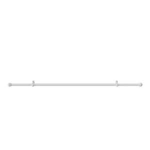 Matt White Non extendable Ball Single curtain pole set, (L)1.5m (Dia)28mm