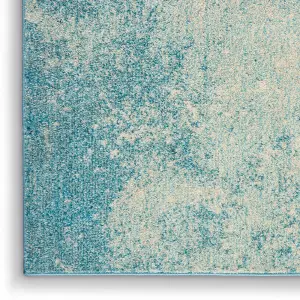 Navy Light Blue Luxurious Modern Abstract Dining Room Rug-114cm X 175cm