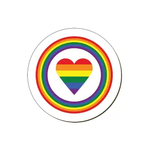 Grindstore Rainbow Heart Coaster White (One Size)