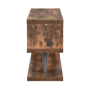 Miami TV Stand With Storage for Living Room and Bedroom, 1200 Wide, S-Shape Design, Media Storage, Rustic Oak Finish