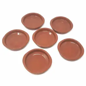 El Toro Glazed Terracotta Brown Kitchen Dining Set of 6 Tapas Bowls (Diam) 12cm