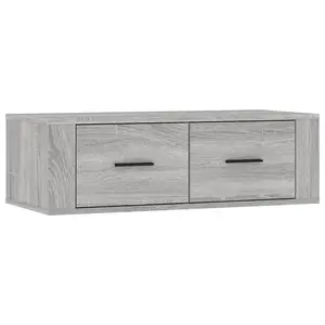 Berkfield Hanging TV Cabinet Grey Sonoma 80x36x25 cm Engineered Wood