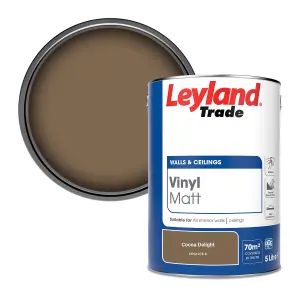 Leyland Trade Vinyl Matt Walls & Ceilings Emulsion Paint Cocoa Delight (PPG1078-6) 5L