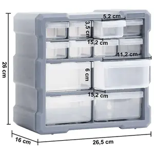 Berkfield Multi-drawer Organisers with 12 Drawers 2 pcs 26.5x16x26 cm