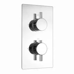 ENKI Venice Chrome Round 2-Outlet Solid Brass Thermostatic Twin Shower Valve TSV075