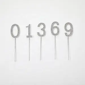 Silver 4 Sparkley Diamond Cake Topper Number 4 for Birthday Anniversary