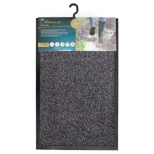 JVL Admiral Machine Washable Micorfibre Barrier Doormat 50x80cm Charcoal