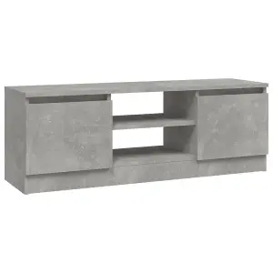 vidaXL TV Cabinet with Door Concrete Grey 102x30x36 cm