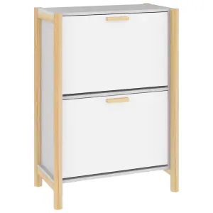 Shoe Cabinet White 57.5x33x80 cm Engineered Wood