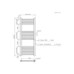 Rinse Modern Bathroom Heated Towel Rail Ladder Radiator 1000x400mm Straight for Bathroom Kitchen Anthracite