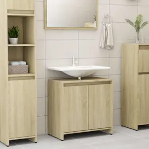 Berkfield Bathroom Cabinet Sonoma Oak 60x33x61 cm Engineered Wood