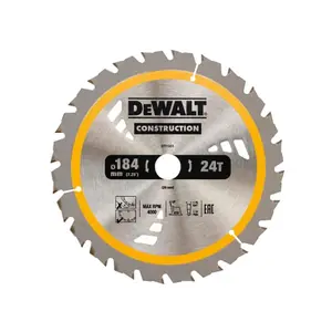 DEWALT - Cordless Construction Trim Saw Blade 184 x 20mm x 24T