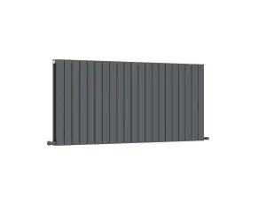 G-Rad Anthracite Double Column Flat Horizontal Aluminium Radiator - 600x1550mm