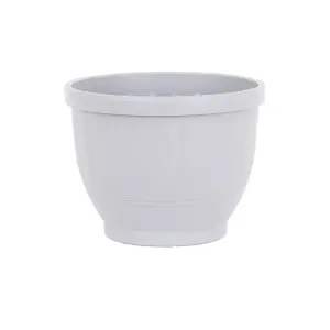 Wham Pack 6 Etruscan 25cm Round Plastic Planter Soft Grey