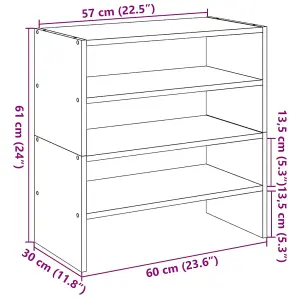 Berkfield Shoe Racks 2 pcs Stackable Sonoma Oak 60x30x30.5 cm