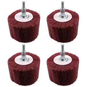 Cylinder Shaped Sanding Polishing Cleaning Mop 75mm Width 240 Grit 6mm Shank 4pk