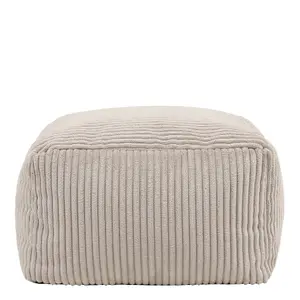 icon Theo Corduroy Bean Bag Pouffe Natural Footstool Bean Bags