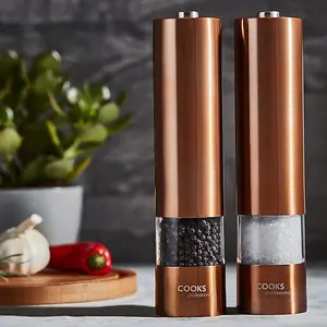 Cooks Professional Electric Automatic Salt & Pepper Mill Grinder Shaker Set   Copper