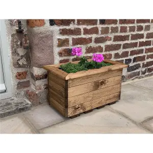 Traditional Regular Wooden Trough Planter x 2