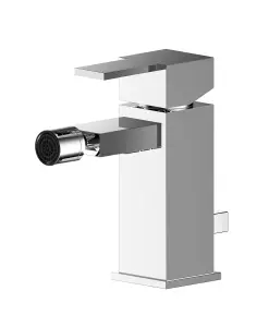 Square Mono Bidet Mixer Tap and Pop Up Waste - Chrome